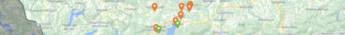 Kartenansicht für Apotheken-Notdienste in der Nähe von Gampern (Vöcklabruck, Oberösterreich)
